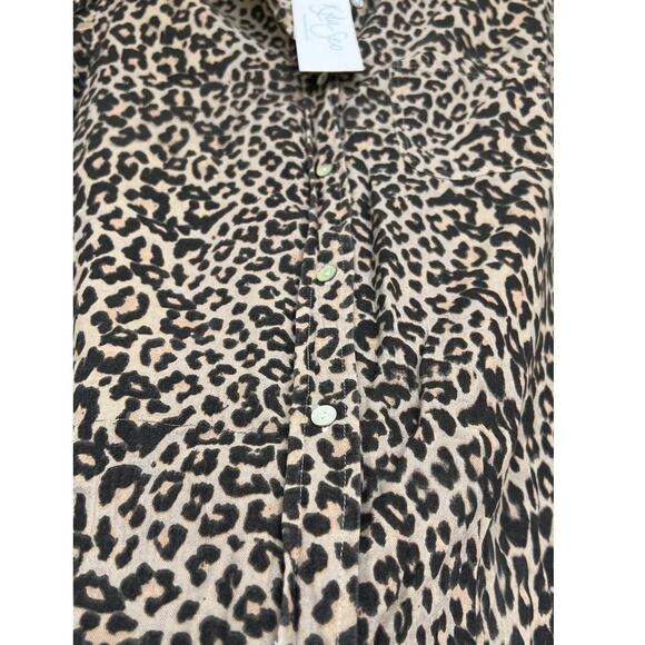 NWT Anthropology by Kyla Seo Women's Kapri Shirt Size Small Wild Cheetah - Picture 8 of 13
